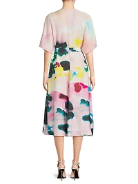 Akiko Printed Cotton Silk Twill Dress