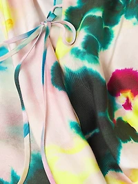 Akiko Printed Cotton Silk Twill Dress