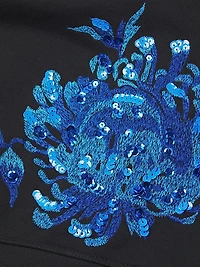 French Terry Floral-Embroidered Cotton-Blend Sweater