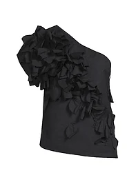 Tech Taffeta Cotton-Blend One-Shoulder Top