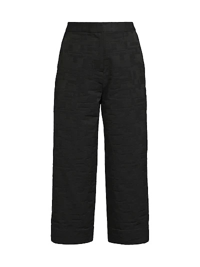 Jacquard Wide-Leg Crop Pants