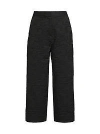 Jacquard Wide-Leg Crop Pants