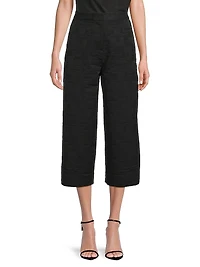 Jacquard Wide-Leg Crop Pants