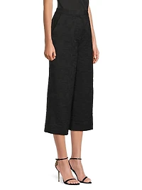 Jacquard Wide-Leg Crop Pants