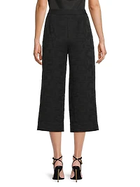 Jacquard Wide-Leg Crop Pants