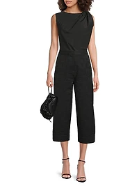 Jacquard Wide-Leg Crop Pants