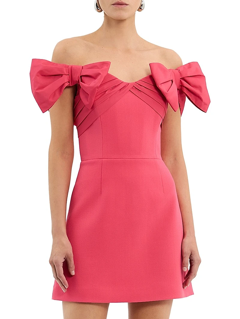 Posey Bow Off-The-Shoulder Minidress