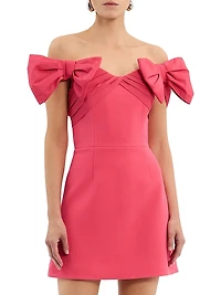 Posey Bow Off-The-Shoulder Minidress