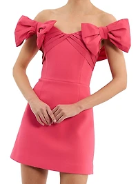 Posey Bow Off-The-Shoulder Minidress