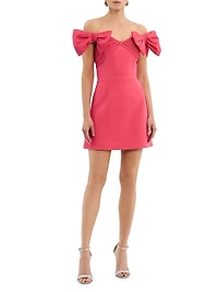 Posey Bow Off-The-Shoulder Minidress
