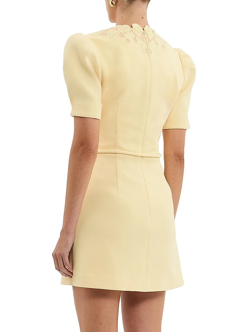 Lulu Lace-Trimmed Tie-Waist Minidress