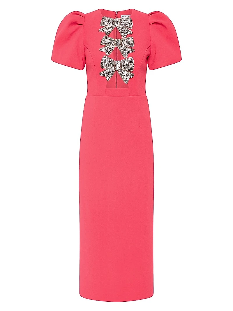 Posey Puff-Sleeve Midi-Dress