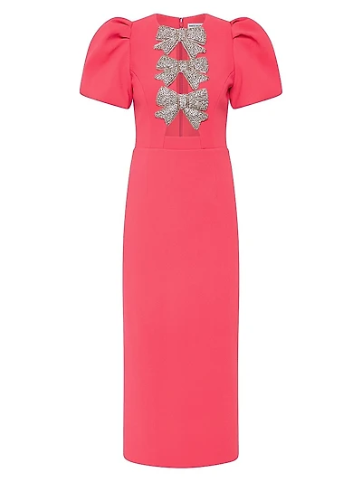 Posey Puff-Sleeve Midi-Dress