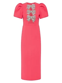 Posey Puff-Sleeve Midi-Dress