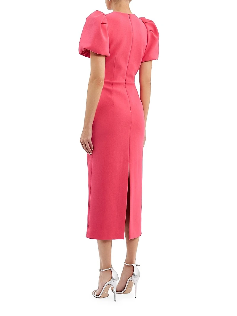 Posey Puff-Sleeve Midi-Dress