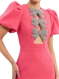 Posey Puff-Sleeve Midi-Dress