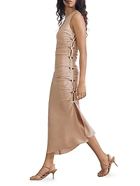Brooke Lace-Up Midi-Dress