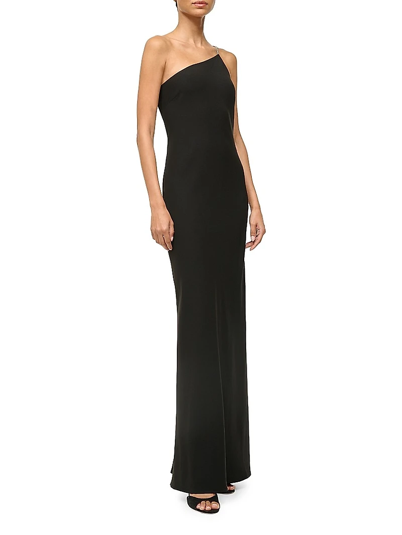 Elodie Asymmetric One-Shoulder Maxi Dress