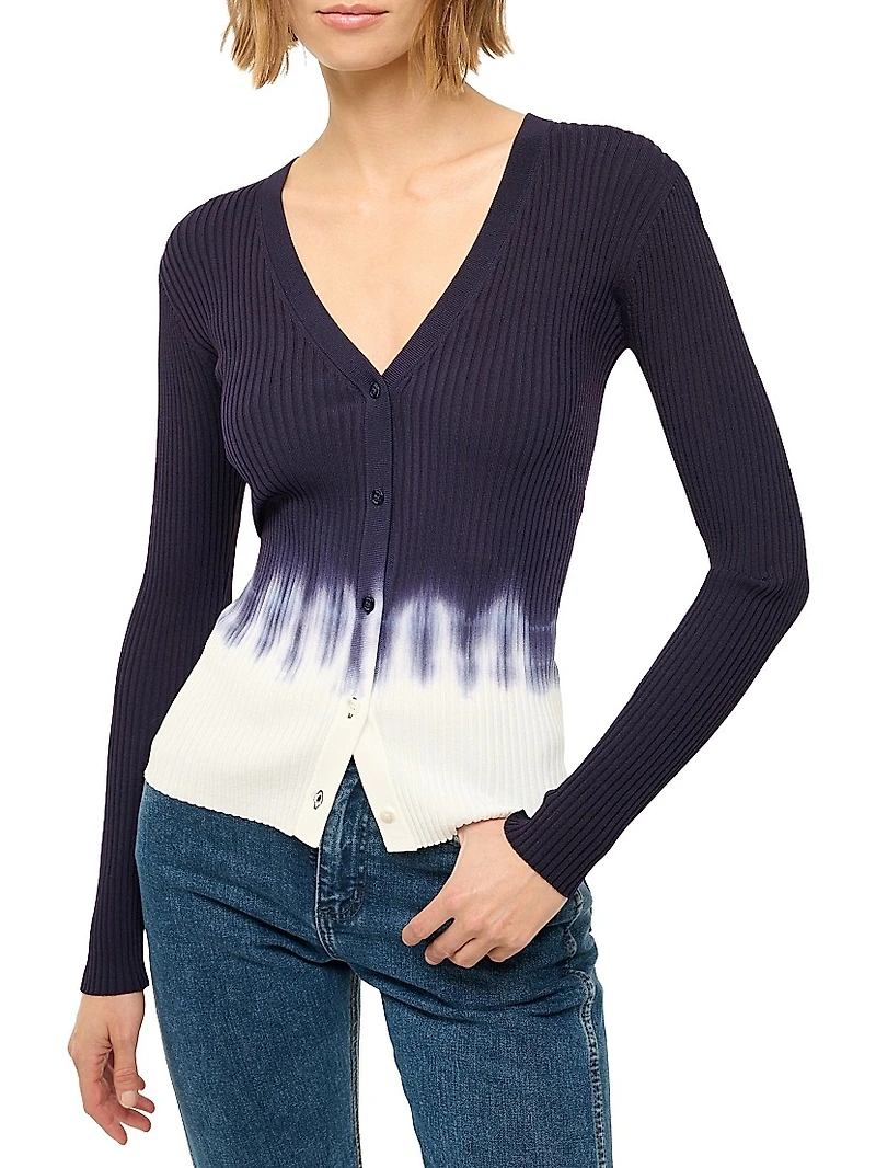 Cargo Tie-Dye Button-Front Cardigan