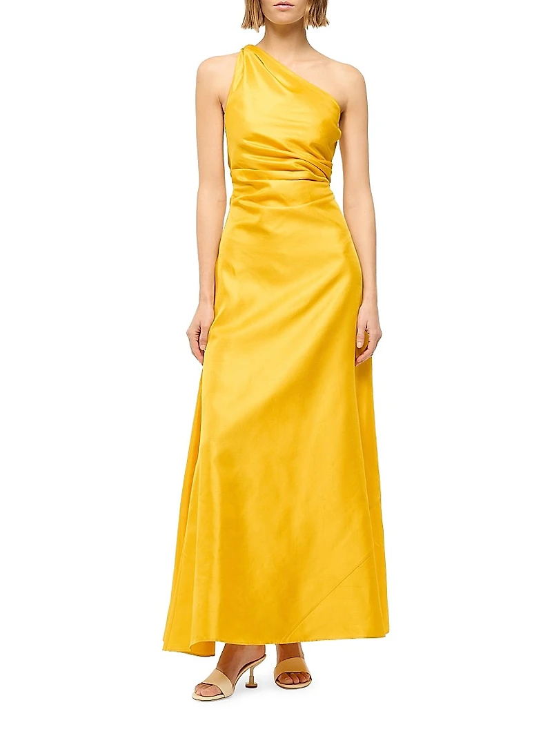 Este Silk One-Shoulder Maxi Dress