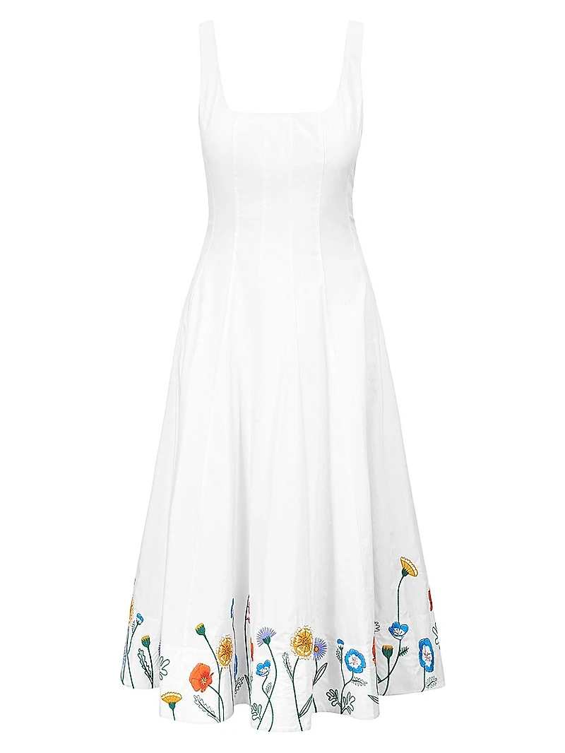 Wells Embroidered Midi-Dress