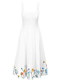 Wells Embroidered Midi-Dress
