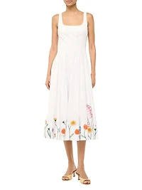 Wells Embroidered Midi-Dress