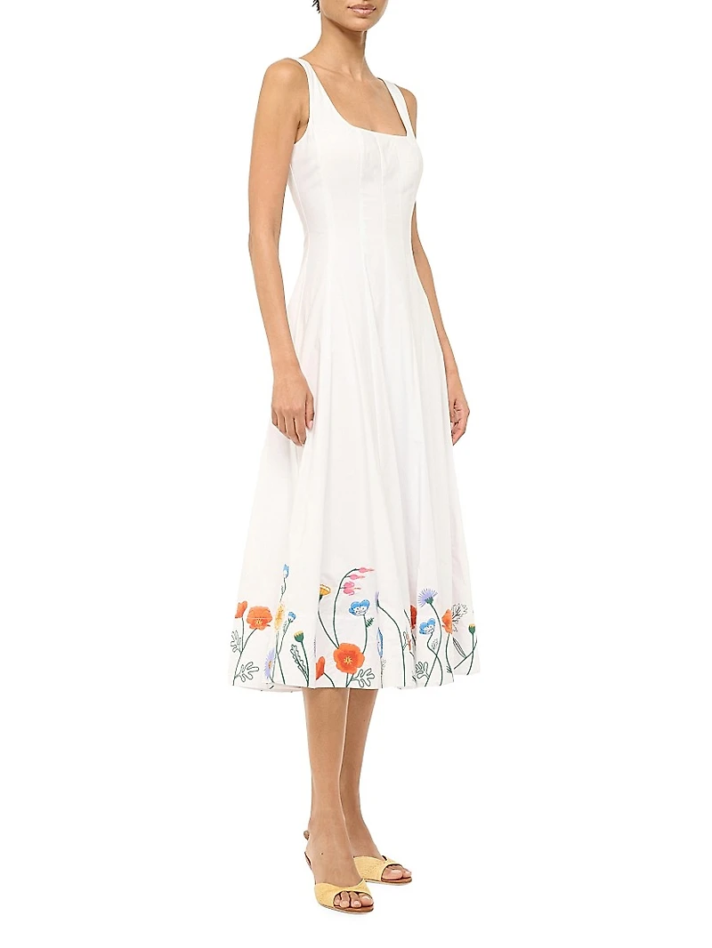 Wells Embroidered Midi-Dress