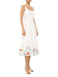 Wells Embroidered Midi-Dress