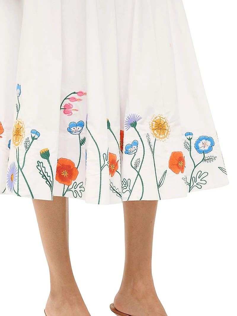 Wells Embroidered Midi-Dress