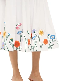 Wells Embroidered Midi-Dress