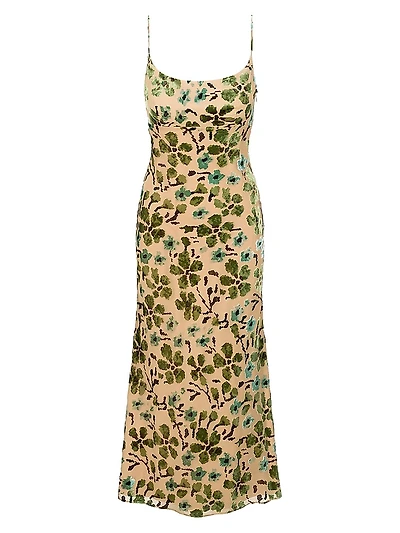 Dianna Floral Burnout Midi-Slipdress