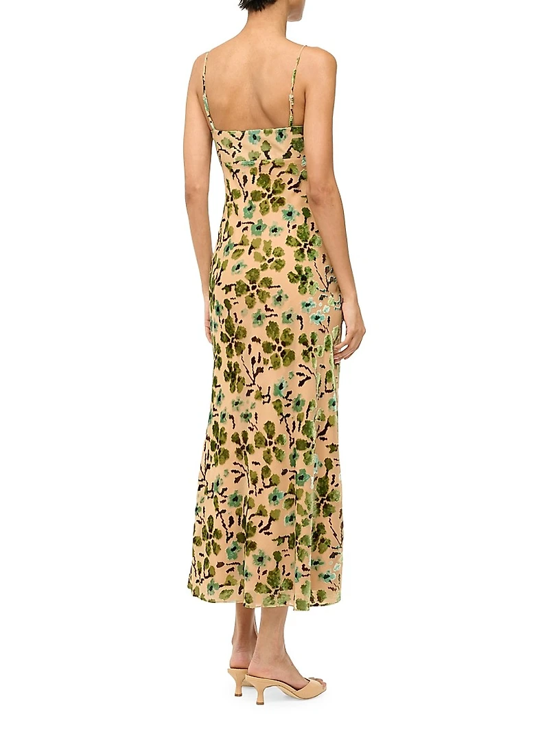 Dianna Floral Burnout Midi-Slipdress