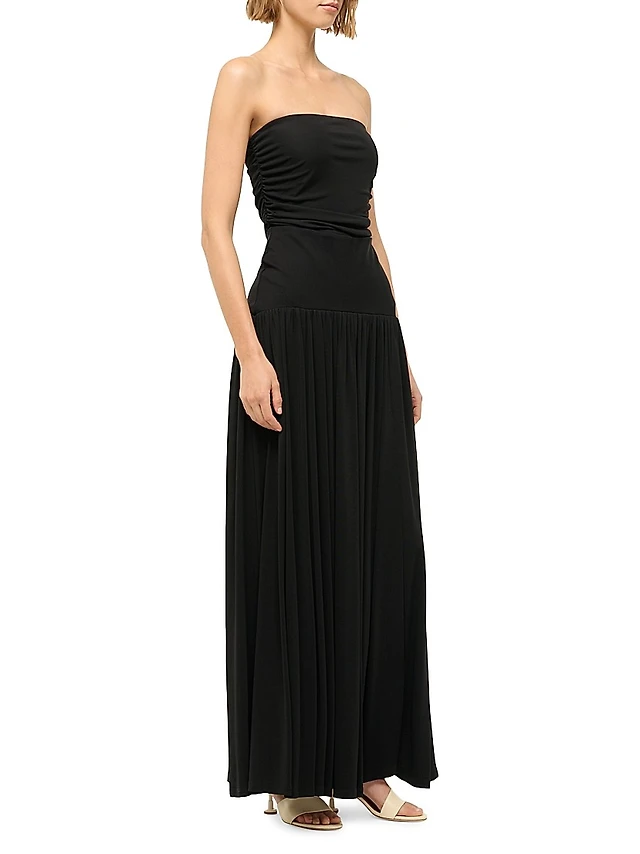 ML Monique Lhuillier Mila Chiffon Print Strapless Maxi Dress | The Summit