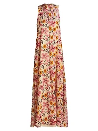 Albee Floral A-Line Sleeveless Maxi Dress