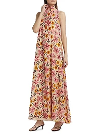 Albee Floral A-Line Sleeveless Maxi Dress