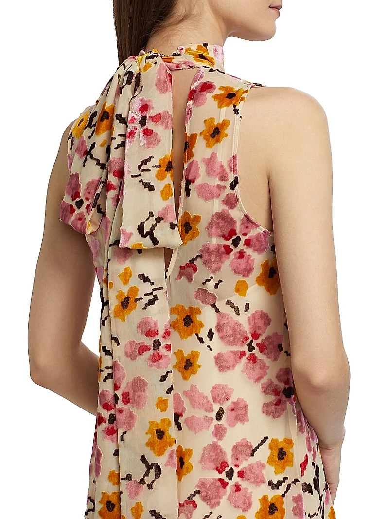 Albee Floral A-Line Sleeveless Maxi Dress