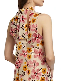 Albee Floral A-Line Sleeveless Maxi Dress
