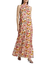 Albee Floral A-Line Sleeveless Maxi Dress