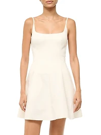 Joy Cotton-Blend Flared A-Line Minidress