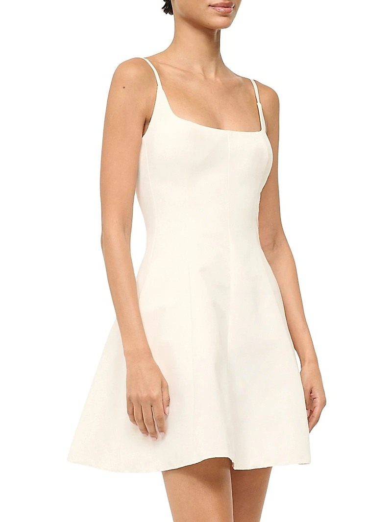 Joy Cotton-Blend Flared A-Line Minidress