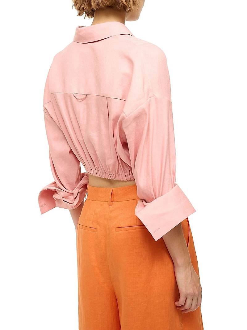 Lisa Tie-Front Linen Top