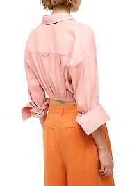 Lisa Tie-Front Linen Top