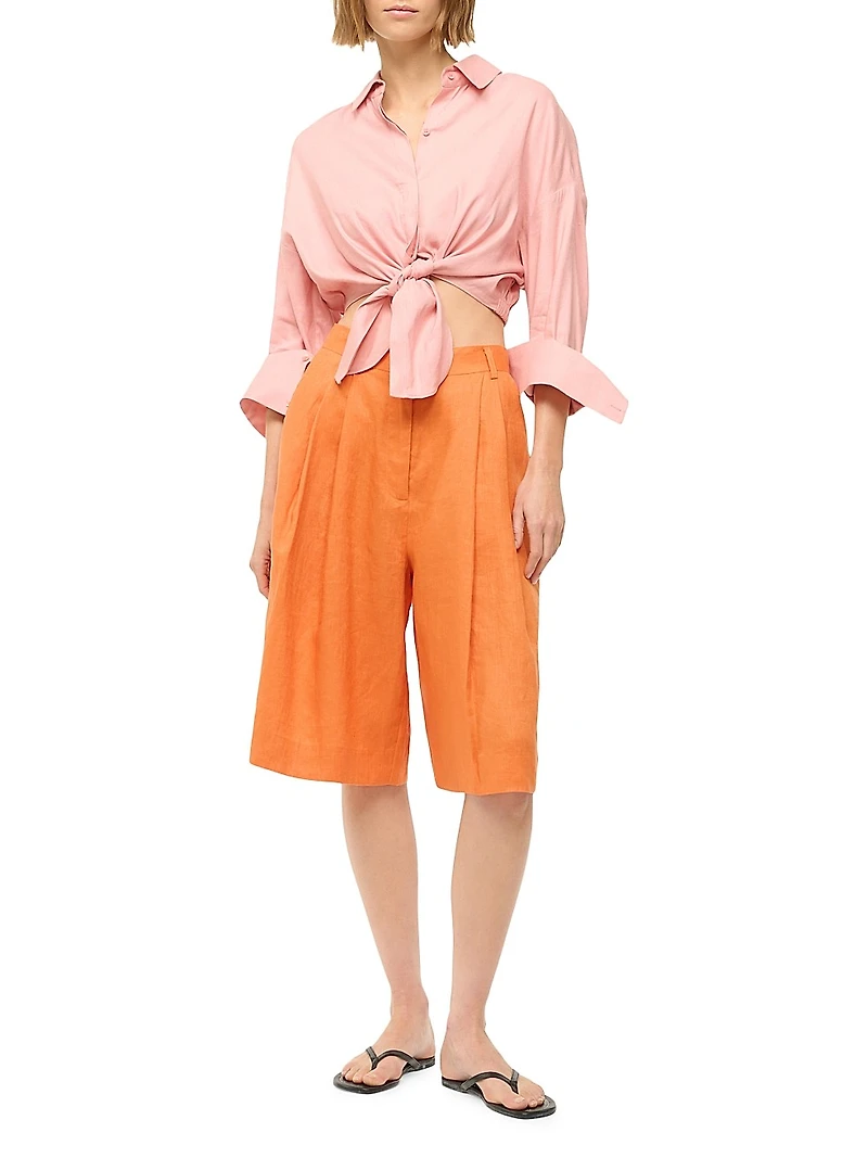 Lisa Tie-Front Linen Top