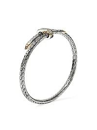 Spear 14K Yellow Gold, Sterling Silver & 0.16 TCW Diamond Cuff Bracelet