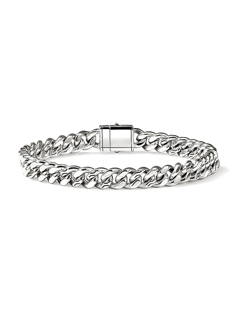 Sterling Silver Curb-Chain Bracelet/7MM
