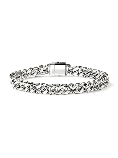 Sterling Silver Curb-Chain Bracelet/7MM