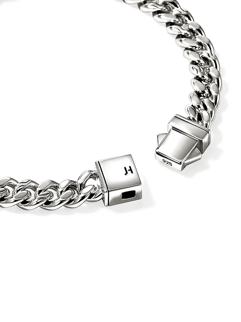 Sterling Silver Curb-Chain Bracelet/7MM