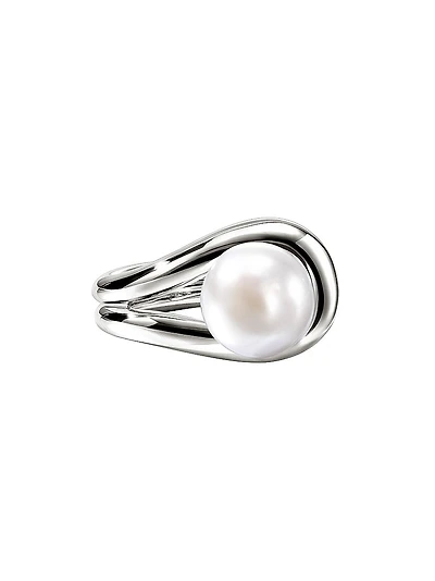 Surf Sterling Silver & Freshwater Pearl Ring