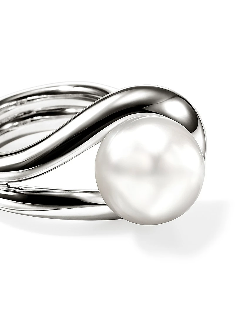 Surf Sterling Silver & Freshwater Pearl Ring